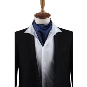 Kravatkolik K574 Lacivert Düz Ascot Fular