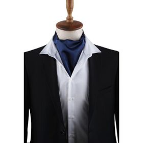 Kravatkolik K574 Lacivert Düz Ascot Fular