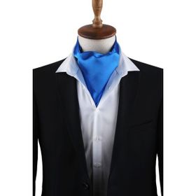 Kravatkolik K575 Mavi Düz Ascot Fular