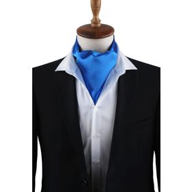 Kravatkolik K575 Mavi Düz Ascot Fular