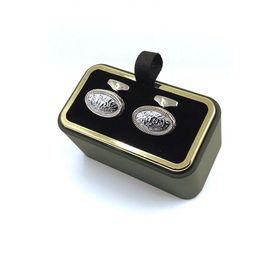 Kravatkolik KD1166 Gümüş Renk Elips Kol Düğmesi