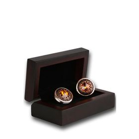 Kravatkolik KD1202 Bronz Turuncu Taşlı Kol Düğmesi
