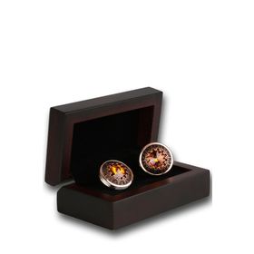 Kravatkolik KD1202 Bronz Turuncu Taşlı Kol Düğmesi