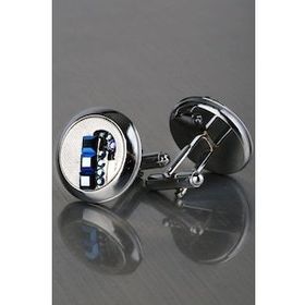 Kravatkolik KD1238 Gümüş Mor Taşlı Kol Düğmesi