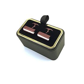 Kravatkolik KD1292 Vişne Çürüğü Beyaz Taşlı Dikdörtgen Kol Düğmesi