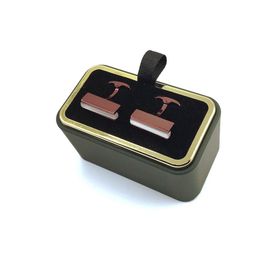 Kravatkolik KD1308 Vişne Çürüğü Beyaz Taşlı Dikdörtgen Kol Düğmesi