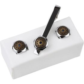 Kravatkolik KD967 Gümüş Renk Kol Düğmesi ve Kravat İğnesi Set