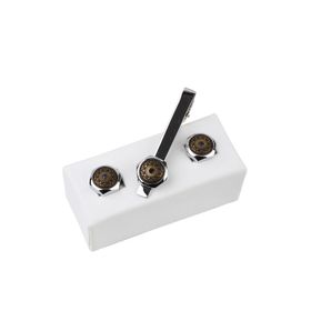 Kravatkolik KD967 Gümüş Renk Kol Düğmesi ve Kravat İğnesi Set