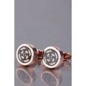 Kravatkolik KD979 Altın Karamel Yuvarlak Kol Düğmesi