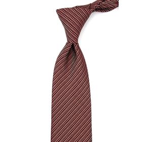Kravatkolik KK11351 Bordo Sarı Çizgi Desen Mendilli Klasik Kravat