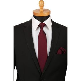 Kravatkolik KK4151 Bordo Nokta Desen Mendilli Klasik Kravat
