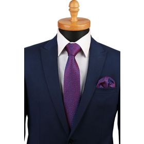 Kravatkolik KK4799 Bordo Mavi Kum Desen Mendilli Klasik Kravat