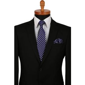 Kravatkolik KK9315 Siyah Motif Desen Mendilli Klasik Kravat