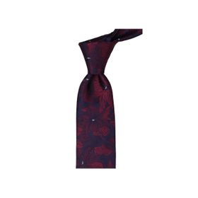 Kravatkolik KK9615 Bordo Lacivert Çiçek Desen Mendilli Klasik Kravat