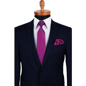 Kravatkolik KK9742 Kırmızı Mavi Kum Desen Mendilli Kravat