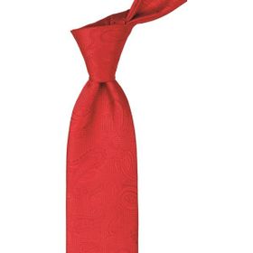 Kravatkolik KK9877 Kırmızı Şal Desen Mendilli Kravat