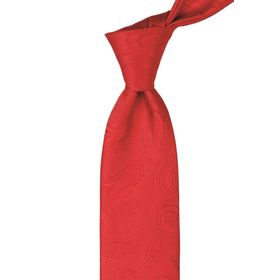 Kravatkolik KK9877 Kırmızı Şal Desen Mendilli Kravat