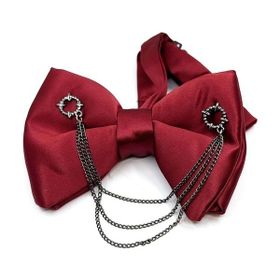Kravatkolik P1041 Bordo Zincirli Damatlık Papyon