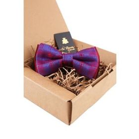 Kravatkolik P1476 Bordo Mavi Ekose Desen Papyon
