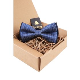 Kravatkolik P1484 Mavi Ekose Desen Papyon