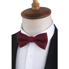 Kravatkolik P1694 Bordo Simli Damatlık Papyon