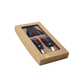 Kravatkolik PAN51 Lacivert Bordo Renk Deri Bağlantılı Erkek Pantolon Askısı