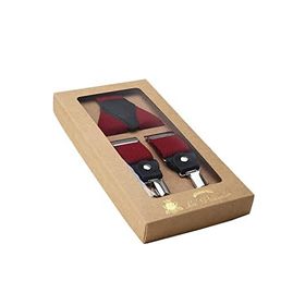 Kravatkolik PAN53 Bordo Renk Deri Bağlantılı Erkek Pantolon Askısı