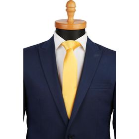 Kravatkolik SK4503 Koyu Sarı Düz Slim Kravat