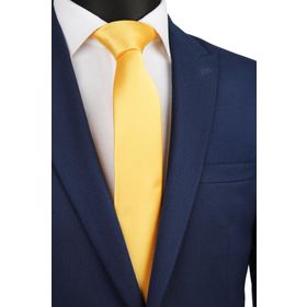 Kravatkolik SK4503 Koyu Sarı Düz Slim Kravat