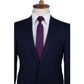 Kravatkolik SK7585 Mürdüm Nokta Desen Slim Kravat