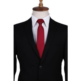 Kravatkolik SK7588 Koyu Kırmızı Nokta Desen Slim Kravat