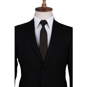 Kravatkolik SK7594 Kahverengi Nokta Desen Slim Kravat