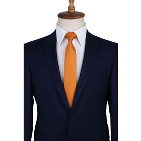 Kravatkolik SK7595 Koyu Sarı Nokta Desen Slim Kravat