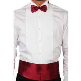 Kravatkolik SMK52 Bordo Papyon Kuşak - Damatlık Smokin Kemeri