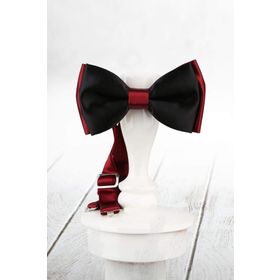 Kravatkolik SP58 Siyah Bordo Renk Saten Papyon