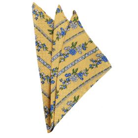 Kravatkolik SPS118 Sarı Motif Baskılı İpek Mendil