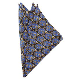 Kravatkolik SPS137 Mavi Motif Baskılı İpek Mendil