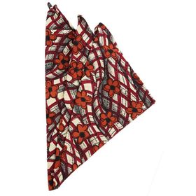 Kravatkolik SPS138 Krem - Bordo Motif Baskılı İpek Mendil
