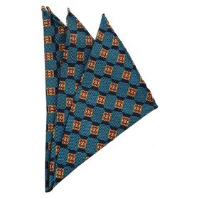 Kravatkolik SPS154 Lacivert Motif Baskılı İpek Mendil