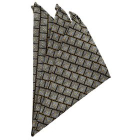 Kravatkolik SPS176 Gri Motif Baskılı İpek Mendil