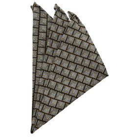 Kravatkolik SPS176 Gri Motif Baskılı İpek Mendil