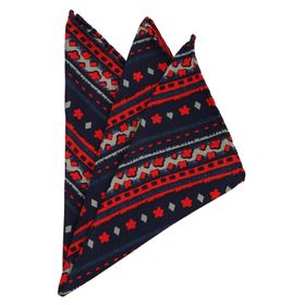 Kravatkolik SPS194 Lacivert Motif Baskı İpek Mendil