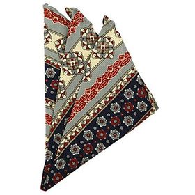 Kravatkolik SPS198 Çok Renkli Motif Baskılı İpek Mendil