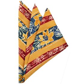 Kravatkolik SPS205 Sarı Motif Baskılı İpek Mendil