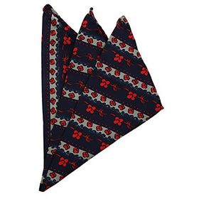 Kravatkolik SPS229 Lacivert Motif Baskı İpek Mendil