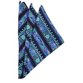 Kravatkolik SPS245 Mavi Motif Baskılı İpek Mendil