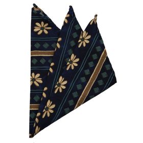 Kravatkolik SPS248 Lacivert Motif Baskı İpek Mendil