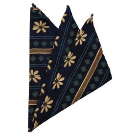 Kravatkolik SPS248 Lacivert Motif Baskı İpek Mendil