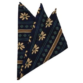 Kravatkolik SPS248 Lacivert Motif Baskı İpek Mendil