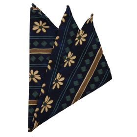 Kravatkolik SPS248 Lacivert Motif Baskı İpek Mendil